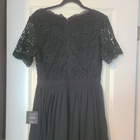 Lulu's Angel In Disguise - Sexy black crochet cocktail dress - NWT - Large - Picture 2 of 5